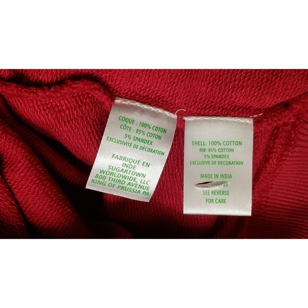 Lilly Pulitzer Ballad Sweatshirt Large Malbec Red Bow Terry Pullover Top - Picture 8 of 8